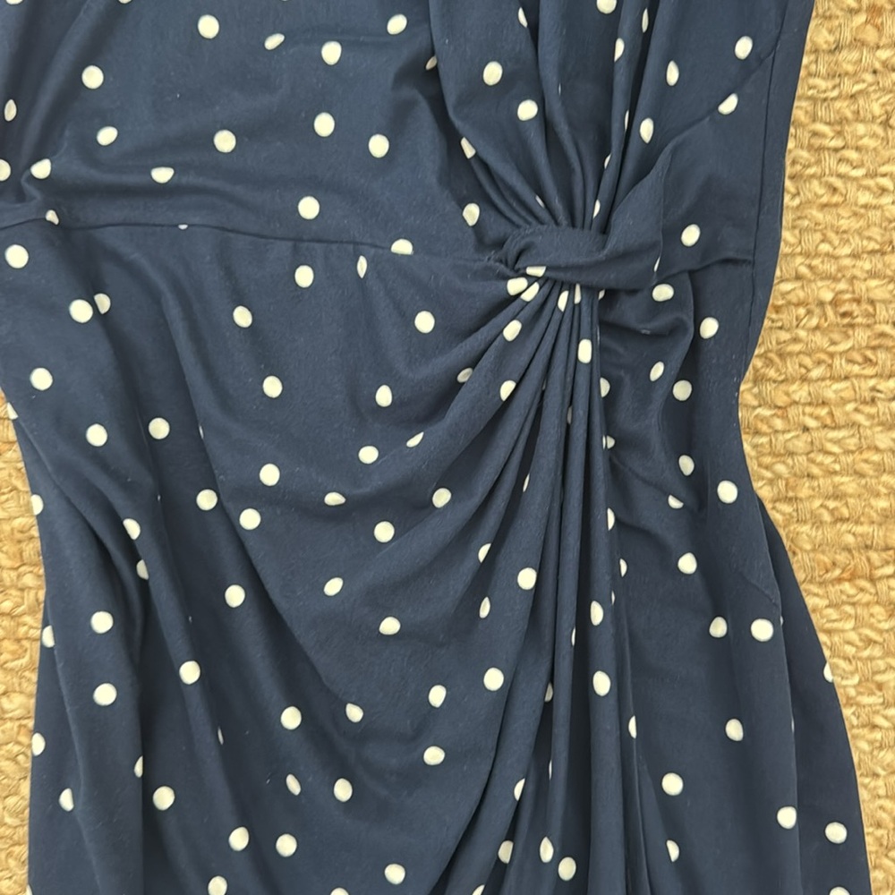 Navy Blue Polka Dot Dress, size L - Picture 3 of 7